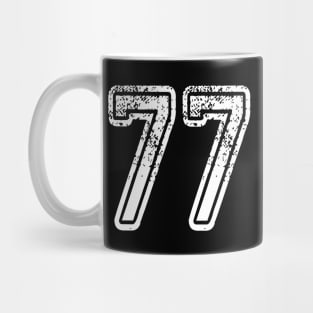 Number 77 Grungy in white Mug